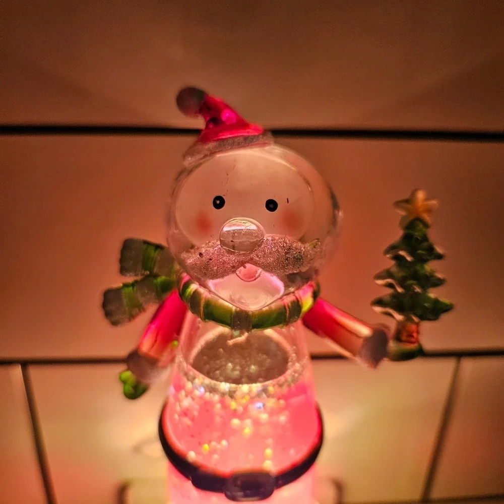 Heritage Mint 2007 Santa Glitter Acrylic Christmas Night Light Holiday Decor
